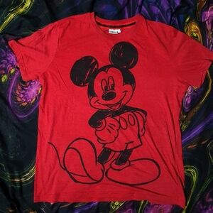 L - Women's Disney Mickey Mouse Full Image Red Shirt